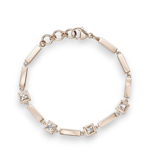Bracelet en forme de princesse Moissanite avec barre de diamant en or massif 10 carats personnalisé Ensemble de lunettes délicates pour petite amie - Product Image 2