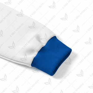 Sudadera con Capucha Personalizada con Logotipo, Diseño Moderno en Azul y Blanco, para Hombre y Mujer, Estilo Urbano Informal, 100% Algodón - Product Image 4