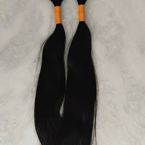 100% Raw Virgin Remy Hair Extension High Quality SILKY STRAIGHT INDIAN TEMPLE HUMAN HAIR BUNDLES No Chemical No Tangle Soft Hand - Product Image 1