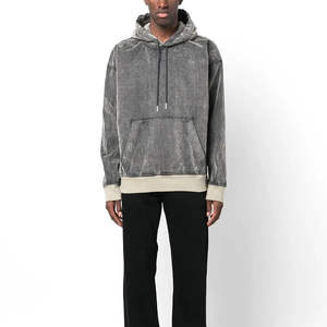 Nueva llegada de calidad superior de los hombres de piedra lavada sudaderas básicas de algodón mezclado ropa de invierno transpirable hombres piedra lavada sudaderas con capucha - Product Image 4