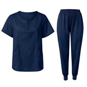 Haut et pantalon à col rond pour femmes Vêtements médicaux pour les soins dentaires et les soins infirmiers Ensembles de gommage uniformes - Product Image 5