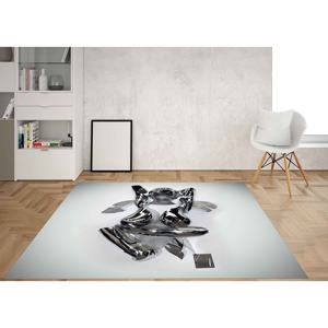 Tapis de couple en argent 3D, tapis imprimé moderne avec un motif de couple s'embrassant, avec un tapis moelleux à poils - Product Image 4