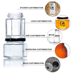 Hot bán 60 ml rõ ràng rỗng sáu lục giác thủy tinh trong suốt kín <span class=keywords><strong>Jar</strong></span> cho thực phẩm mật ong <span class=keywords><strong>Jar</strong></span> - Product Image 4