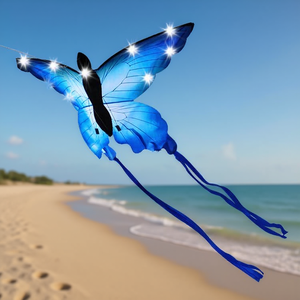 Cerf-volant LED BDT à ligne simple, jouet de plage papillon avec ligne de 30m et rubans de 75x140cm + 1,5m - Product Image 3