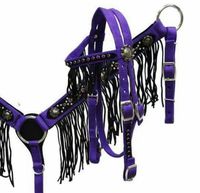 Assortiment de brides Western en nylon Full-COB-Mini Sizes Racing Produit équestre avec tête en PVC, collier de poitrine et sangle en pvc