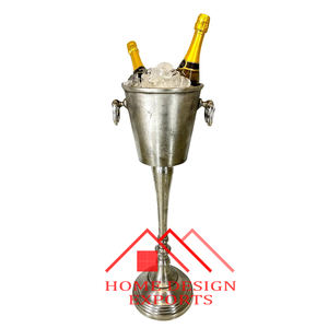 Bar Wine <b>Chiller</b> for Party at Wholesale Rate Luxury Design Silver Color Wine Bottle <b>Cooler</b> Ice Bucket With Customized Logo - Product Image 1