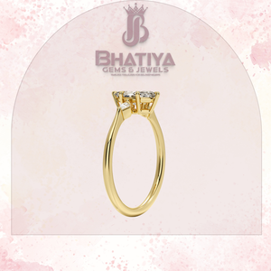 Anillo de compromiso nupcial atemporal de tres piedras estilo Komet anillo de diamante elegante Original 14K IGI certificado laboratorio cultivado para mujeres - Product Image 2