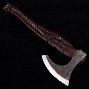 ขวานดามัสกัสแบบใหม่  มีดขวานสั่งทำพิเศษสำหรับขาย คุณภาพสูง ผลิตตามสั่ง พร้อมปลอกหนัง ด้ามไม้ - Product Image 2