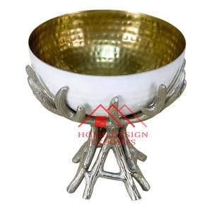 High Quality Metal Aluminium Fruits <b>Bowl</b> for Center Table Decor Best Seller <b>Serving</b> <b>Bowl</b> Golden Color for Tableware Usage - Product Image 6