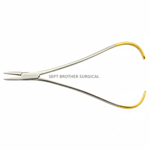 ที่จับเข็มคาสโตรเวียโจแบบพรีเมียม พร้อมด้ามจับสีทอง ปากเข็ม TC สำหรับการผ่าตัดขนาดเล็กที่มีความแม่นยำ ใช้สำหรับการผ่าตัดทางทันตกรรมและดวงตา - Product Image 1