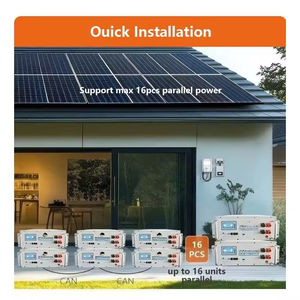 Stock local, système d'énergie solaire domestique ESS 5KVA 5KW 12-18kWh LiFePO4 48V 100-300Ah 16S, sur pied, avec roues, CAN RS485, garantie 10 ans - Product Image 4