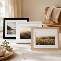 Cadre en bois avec verre acrylique, support de table vertical, tailles 3.5*5", 4*6", 5*7", 6*8", 8*10", A4, cadre photo en bois personnalisable OEM, vente en gros pour mur