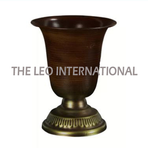 Florero de hierro costero chapado en oro de forma redonda de Metal de aluminio estilo elegante de lujo hecho a mano Venta caliente excelente calidad - Product Image 3