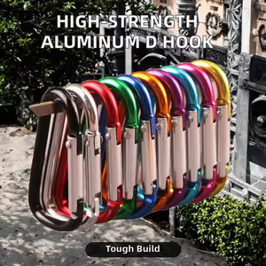 Yüksek kalite en iyi fiyat D tipi alüminyum alaşım karabina askı Oval hızlı bağlantı kilitleme Karabiner kanca toka yapış kanca - Product Image 2