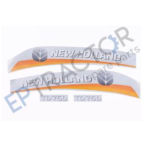 Kit de Calcomanías para Capó de Tractor New Holland TD75D, Juego de Calcomanías de Vinilo Blanco y Amarillo - Product Image 3