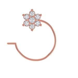 Broche de nez en or B2B Elite de luxe 14K avec distribution mondiale de diamants pour mariage conçue pour le commerce de détail ethnique plaqué or - Product Image 2