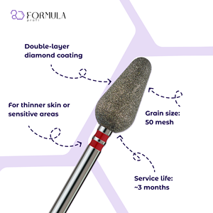 ดอกสว่านเจียรเล็บทรงกรวยปลายมน ขนาด 6.5 มม. สีแดง สำหรับทำเล็บเท้า - Product Image 2