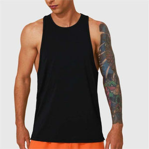Custom Quality Sleeveless <b>Undershirt</b> Vest Polyester Cotton Singlets tank Top Gym Wear t shirt Vest for Men - Product Image 1
