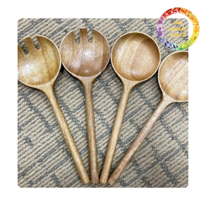 Cuillères et fourchettes en bois fabriquées à la main avec un design mignon | Taille naturelle, durable, personnalisable et logo gravé - Product Image 6