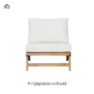 Canapé de jardin moderne à une place, en teck, pour intérieur/extérieur, avec coussin résistant à l'eau, pour hôtels et maisons - Product Image 6