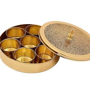 Organizador de Especias de Latón de Diseño con Tapa Decorativa y Múltiples Insertos, de Lujo para Uso en la Cocina del Hogar - Product Image 2