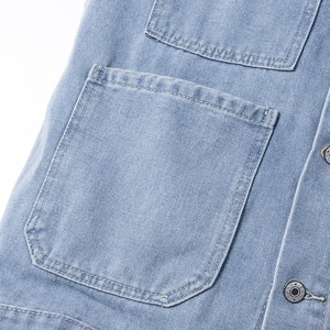 Chaleco Vaquero de algodón ajustado para hombres adultos, chaleco Vaquero de algodón transpirable de talla grande, chaleco vaquero de Color sólido con cuatro bolsillos - Product Image 6