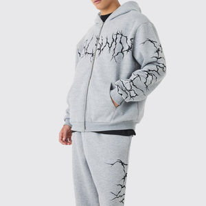 Sweat à capuche zippé et pull-over survêtements pour hommes vêtements de sport survêtement personnalisé en coton polaire survêtement avec logo personnalisé pour homme - Product Image 4