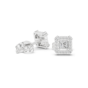 Pendientes de Diamante de Laboratorio de 0.43 CT, Corte Princesa, Claridad VVS-VS EF, Disponibles en Oro de 18KT, 14KT, 10KT y Plata 925, Color Rosa - Product Image 6