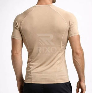 T-shirt de sport pour homme, col rond, manches courtes, coupe classique, tissu respirant à séchage rapide pour l'entraînement et le sport - Product Image 3