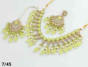 สร้อยคอโชคเกอร์แฟนซีพร้อมชุดต่างหู mangtikka และชุดเครื่องประดับสำหรับผู้หญิงล่าสุดลายมุกโบราณ - Product Image 4