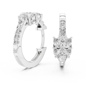 Elegantes pendientes de tuerca de diamante de pera cultivada en laboratorio amarillo de 14 quilates de oro sólido para fiestas de mujeres y regalos de compromiso - Product Image 3