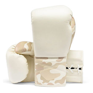 Fabrication de gants de boxe blancs sur mesure de haute qualité, fabriqués en cuir véritable, gants de boxe de compétition personnalisés - Product Image 1