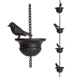 Cadena de Lluvia Decorativa de Metal Antiguo de Cobre con Diseño de Vieira para Jardín, Hogar y Exteriores - Product Image 3