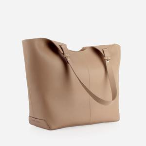 Sac fourre-tout vintage en cuir souple beige, sac à main pour femme, sac à main minimaliste, sac à main ample, grand sac de travail, sac de voyage, sac de tous les jours - Product Image 1