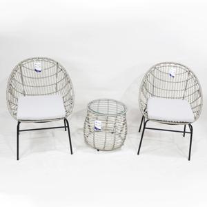 Chaise longue en rotin en plastique durable Comhome avec coussins doux et rangement intégré pour une utilisation confortable - Product Image 2