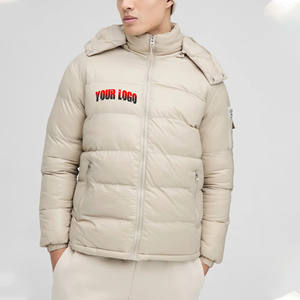 แจ็คเก็ตพัฟเฟอร์แบบมีฮู้ดสีพื้นสั่งทำขายส่งสำหรับผู้ชาย ฤดูหนาว สไตล์ลำลอง ปิดซิป กันน้ำ ระบายอากาศดี ด้านหน้าสั่งทำพิเศษ - Product Image 1