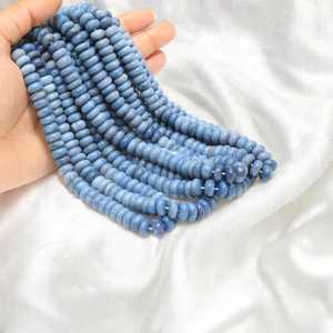 Cuentas sueltas de piedras preciosas de ópalo azul natural, 6mm, 9mm, hilo Rondelle liso, suministro al por mayor a granel de la India para la fabricación de joyas - Product Image 3