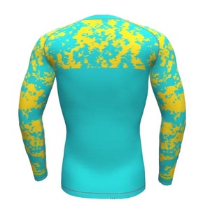 Camisetas y Tops de Manga Larga de Secado Rápido para Hombre, Material de Poliéster/Nailon, Estampado por Transferencia de Calor, 240g, Textura Amarilla - Product Image 3