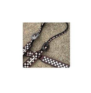 Produits de cheval en cuir marron occidental de qualité supérieure Conception à carreaux Headstall & Collier de poitrine Boucle ardillon et ensemble de pinces Conchos - Product Image 2