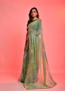 Laatste Aankomst Stijlvolle Feestkleding Zware Chiffon Saree Met Volgorde Borduurwerk Beste Kwaliteit Laagste Prijs Leverancier Surat - Product Image 2