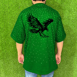 Custom Logo Men's Heavyweight Cotton Oversize <b>T</b>-<b>shirt</b> For Men Streetwear Drop Shoulder Boxy <b>Fit</b> <b>Cropped</b> Top in Formal Style - Product Image 4