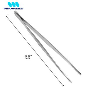 5.5 inches Long Serrated Tissue Forceps Surgical Tweezers And Dressing Forceps BY INNOVAMED New Arrival Tissue Forceps - Product Image 2
