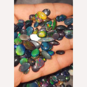354 pièces d'opale noire éthiopienne naturelle avec feu 5mm à 25mm ovale poire marquise Cabochon 637 Cts Iroc ventes cabine de pierres précieuses US $319 - Product Image 4