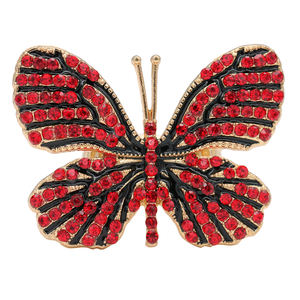 Anello Elastico a Farfalla Placcato Oro con Cristalli AB Blu, Gioiello da Festa per Donne, Stile Romantico - Product Image 4