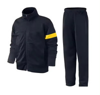 Vente chaude Noir Polyester Survêtement Logo Personnalisé OEM Formation Sportswear Ensemble En Vrac Gym Jogger Outfit Fabricant