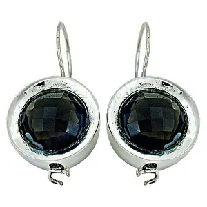 Boucles d'oreilles pendantes vintage en or rose avec pierres précieuses en agate diamant, rubis ou perle - Product Image 1