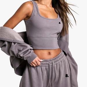 2026 Vintage Acid Wash 2 en 1 Sweat à capuche zippé d'hiver lourd pour femme 100% coton - Product Image 6