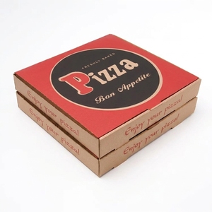 Boîte à pizza élégante en carton ondulé rouge, personnalisable avec logo imprimé, résistante à la graisse, pour livraison à emporter et stockage en gros - Product Image 3