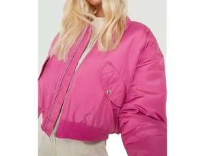 Veste bomber matelassée décontractée vintage pour femmes 2026, streetwear, respirante, tendance, imprimé lettres, fermeture éclair en coton, automne - Product Image 4