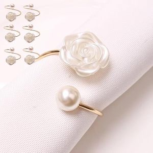 Servilleteros de flores de acero inoxidable para bodas y ocasiones especiales, mejora tu experiencia gastronómica con decoración de mesa de Navidad - Product Image 1